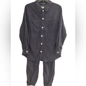 Women's Navy Corduroy Pantsuit